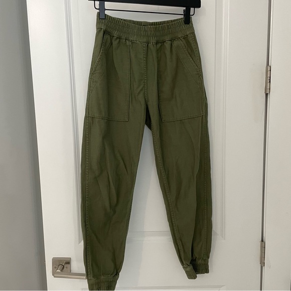 NLST Army Flap Pocket Utility Jogger Pants Green Military Casual.  L13 - Picture 2 of 8